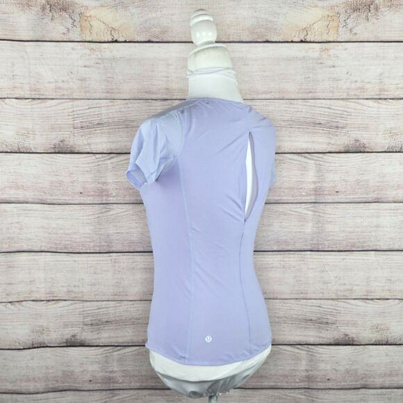 Lululemon Run Fast Track Short Sleeve Athletic Workout Top Lilac Purple Size 6 - Picture 3 of 8